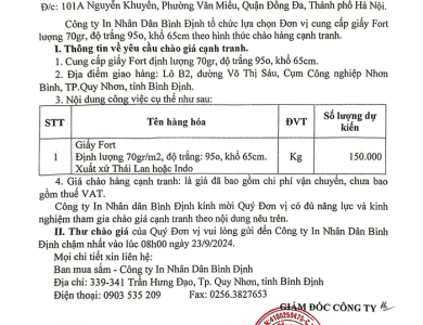 Thư mời chào giá cạnh tranh